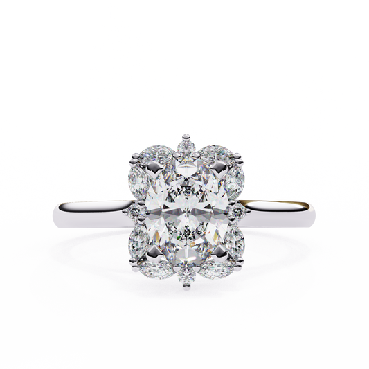 Windflower (Oval) Diamond Engagement Ring