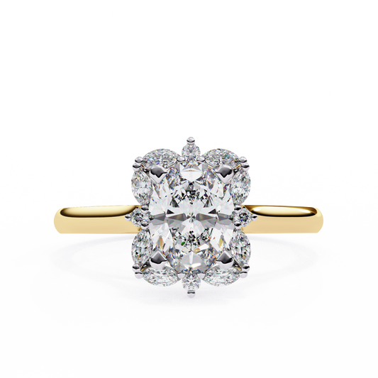 Windflower (Oval) Diamond Engagement Ring