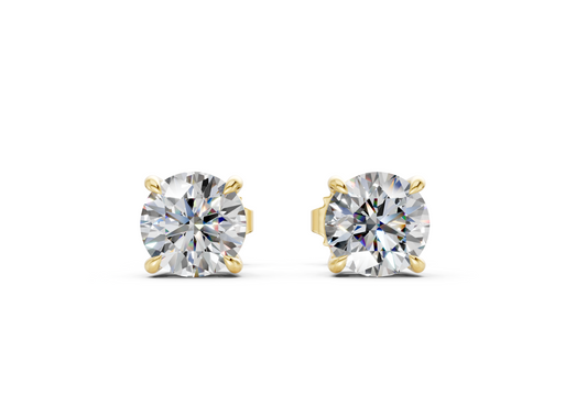 London Classic Round Diamond Studs (4 Carat Total Wt.)