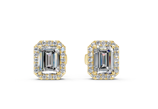 Houston Halo Emerald Diamond Studs (2.25 Carat Total Wt.)