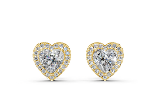 Houston Halo Heart Diamond Studs (0.6 Carat Total Wt.)