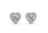 Houston Halo Heart Diamond Studs (0.6 Carat Total Wt.)