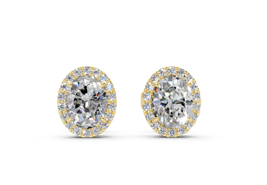 Houston Halo Oval Diamond Studs (1.2 Carat Total Wt.)