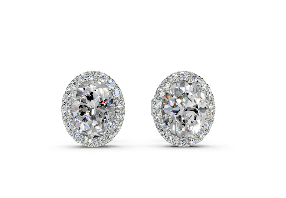 Houston Halo Oval Diamond Studs (1.72 Carat Total Wt.)