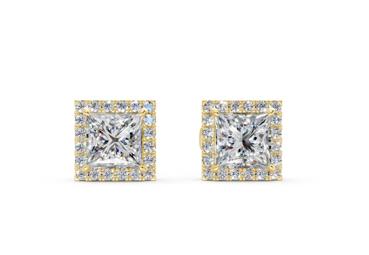 Houston Halo Princess Diamond Studs (1.75 Carat Total Wt.)