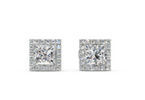 Houston Halo Princess Diamond Studs (3.5 Carat Total Wt.)