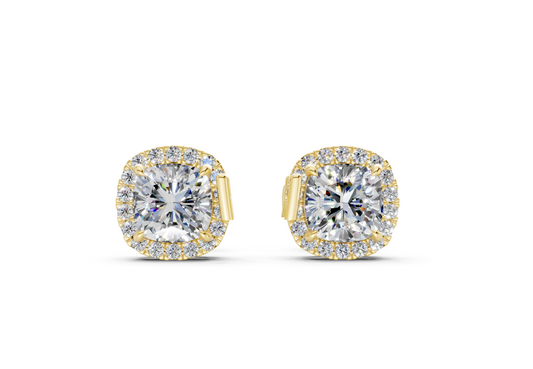 Houston Halo Cushion Diamond Studs (2.32 Carat Total Wt.)