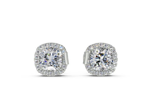 Houston Halo Cushion Diamond Studs (2.32 Carat Total Wt.)