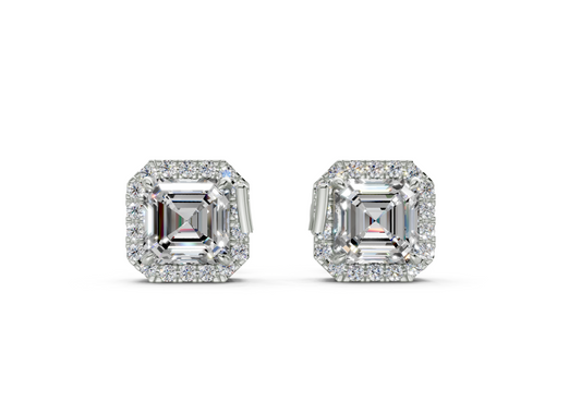 Houston Halo Asscher Diamond Studs (2.32 Carat Total Wt.)