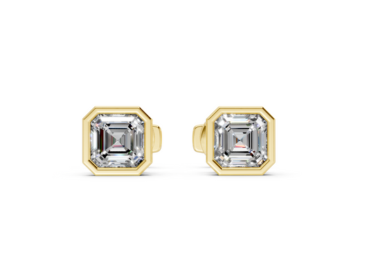 Classic Manhattan Asscher Diamond Bezel Studs (0.5 Carat Total Wt.)