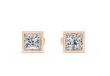 Classic Manhattan Princess Diamond Bezel Studs