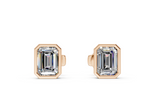 Classic Manhattan Emerald Diamond Bezel Studs (2 Carat Total Wt.)