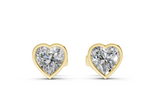 Classic Manhattan Heart Diamond Bezel Studs