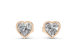 Classic Manhattan Heart Diamond Bezel Studs (2 Carat Total Wt.)