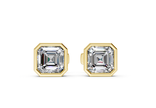 Classic Manhattan Asscher Diamond Bezel Studs (3 Carat Total Wt.)