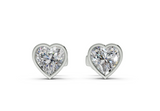 Classic Manhattan Heart Diamond Bezel Studs (1 Carat Total Wt.)