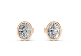 Classic Manhattan Oval Diamond Bezel Studs (2 Carat Total Wt.)