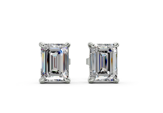 London Classic Emerald Diamond Studs (2 Carat Total Wt.)