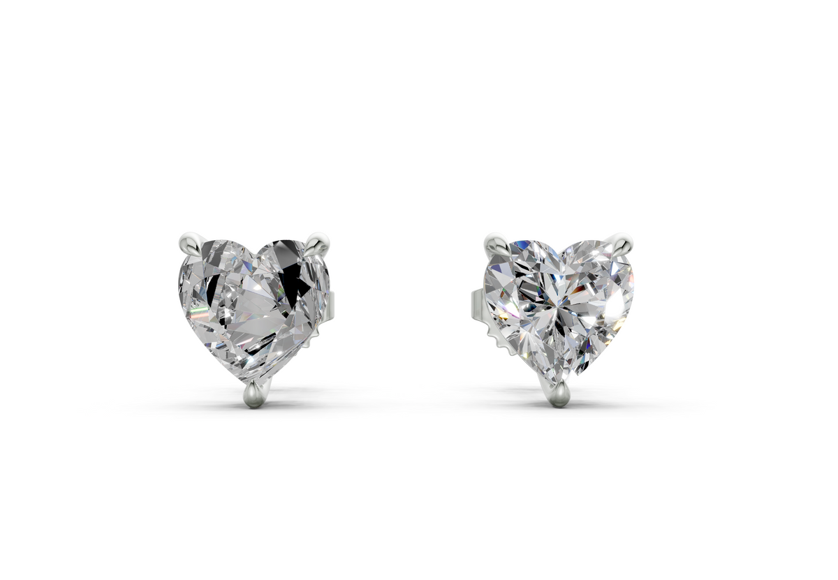 London Classic Heart Diamond Studs