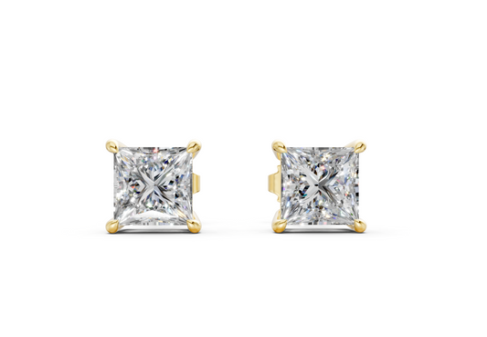 London Classic Princess Diamond Studs (3 Carat Total Wt.)