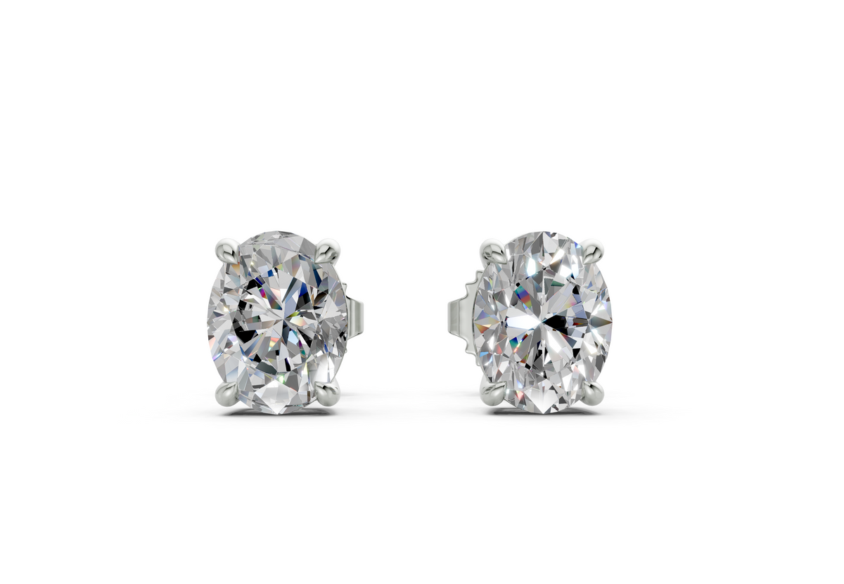 London Classic Oval Diamond Studs (3 Carat Total Wt.)