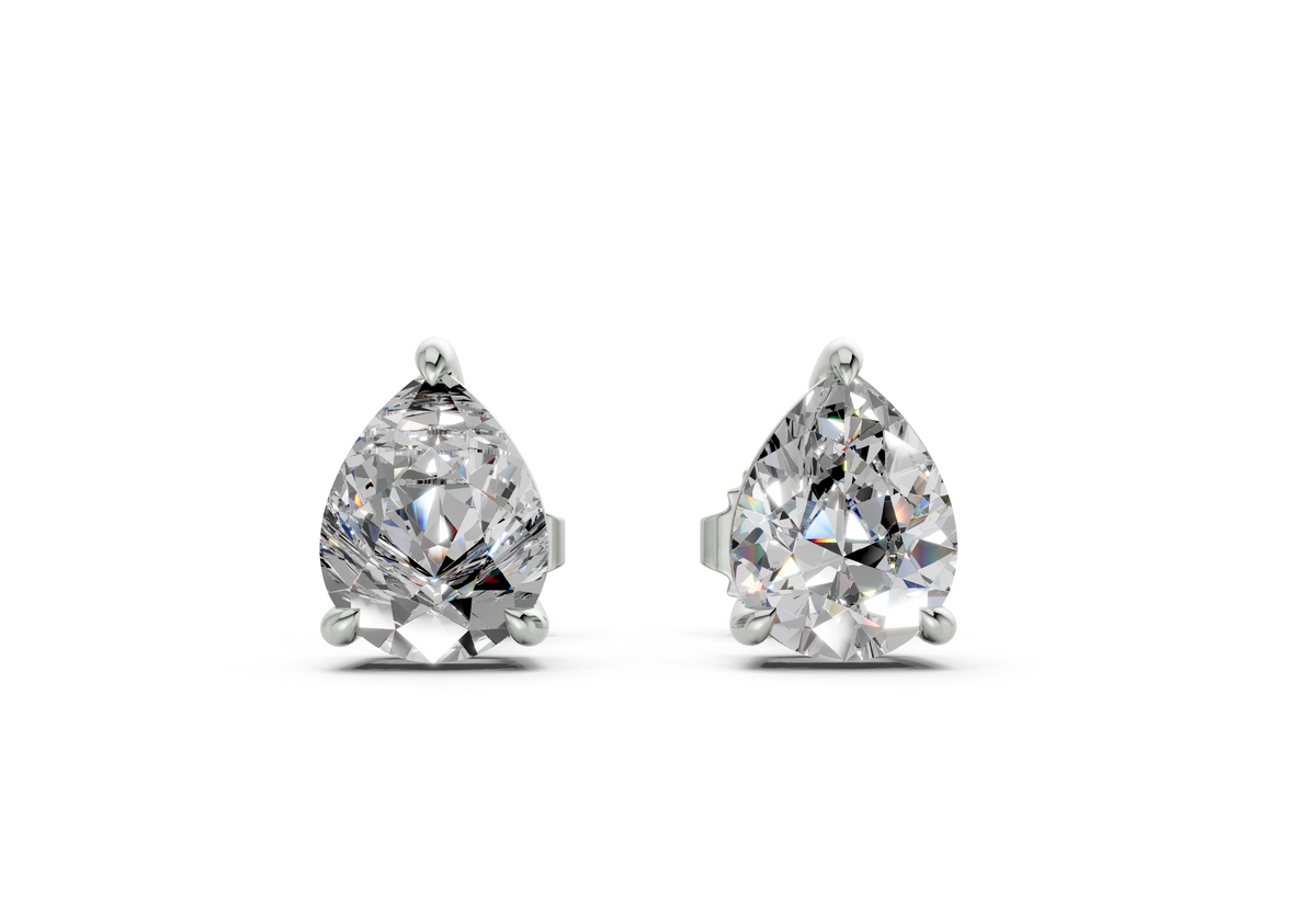 London Classic Pear Diamond Studs (1 Carat Total Wt.)