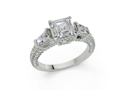 Narelle Elongated Cushion Diamond  Engagement Ring