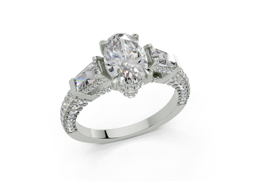 Narelle Oval Diamond  Engagement Ring