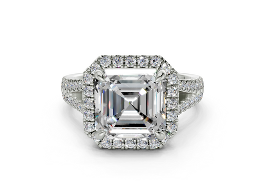 Essira Asscher Diamond Engagement Ring