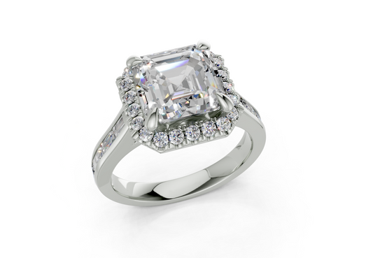 Nevaeh Asscher Diamond  Engagement Ring