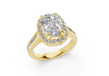 Nevaeh Elongated Cushion Diamond  Engagement Ring