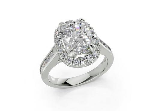 Nevaeh Elongated Cushion Diamond  Engagement Ring