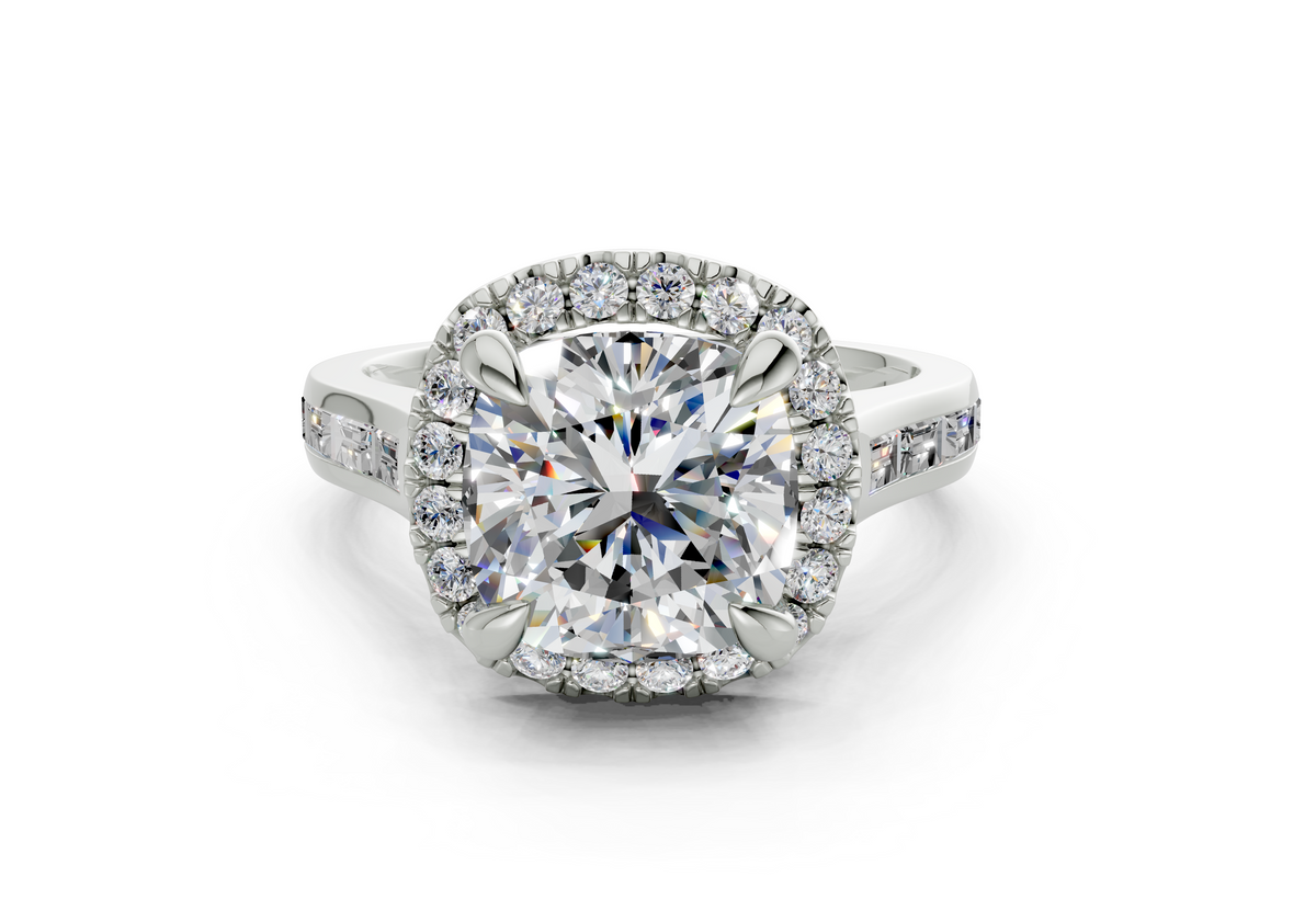 Nevaeh Cushion Square Diamond Engagement Ring