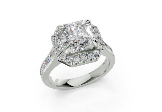 Nevaeh Radiant Square Diamond  Engagement Ring