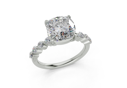 Damira Cushion Square Diamond  Engagement Ring