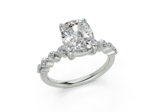 Damira Elongated Cushion Diamond  Engagement Ring