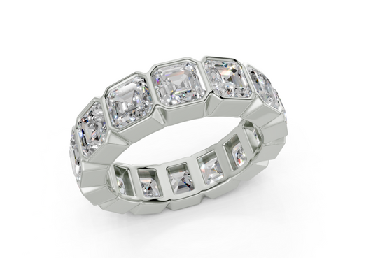 Elysees Asscher Classic Eternity Bands 6½ Carat Total Wt.