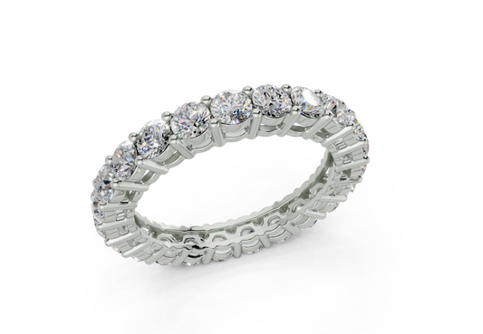 Petite Melrose Round Classic Eternity Bands