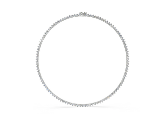 Elevated Classic Tennis Necklace ( 8.8 Carat Total Wt. Size-16 Inch)