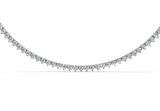 Elevated Classic Tennis Necklace ( 8.8 Carat Total Wt. Size-16 Inch)