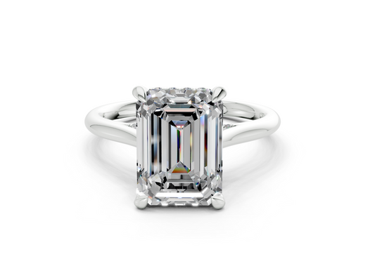 Elina Emerald Diamond Engagement Ring