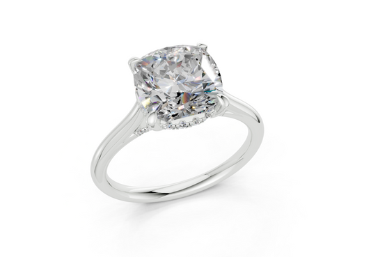 Emine Cushion Square Diamond Engagement Ring