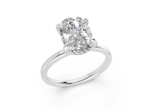 Fenna Elongated Cushion Square Diamond Engagement Ring