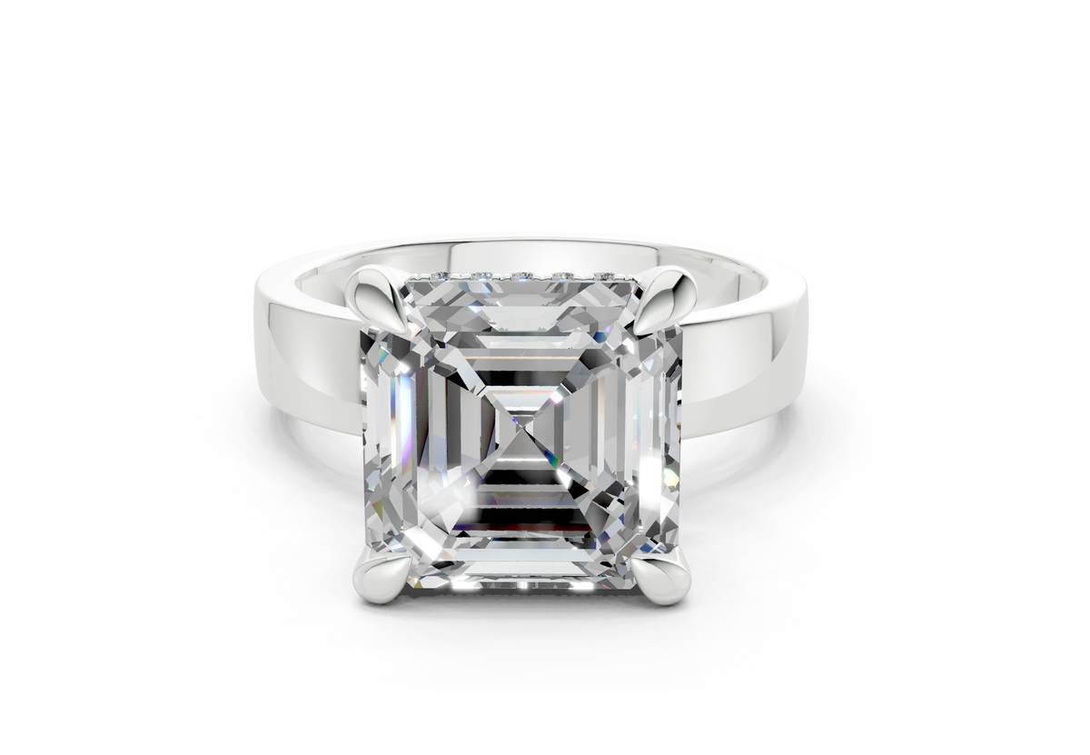 Sabira Asscher Diamond Engagement Ring