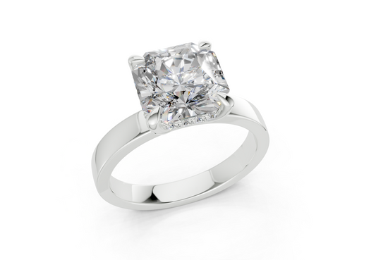 Esra Radiant Square Diamond Engagement Ring