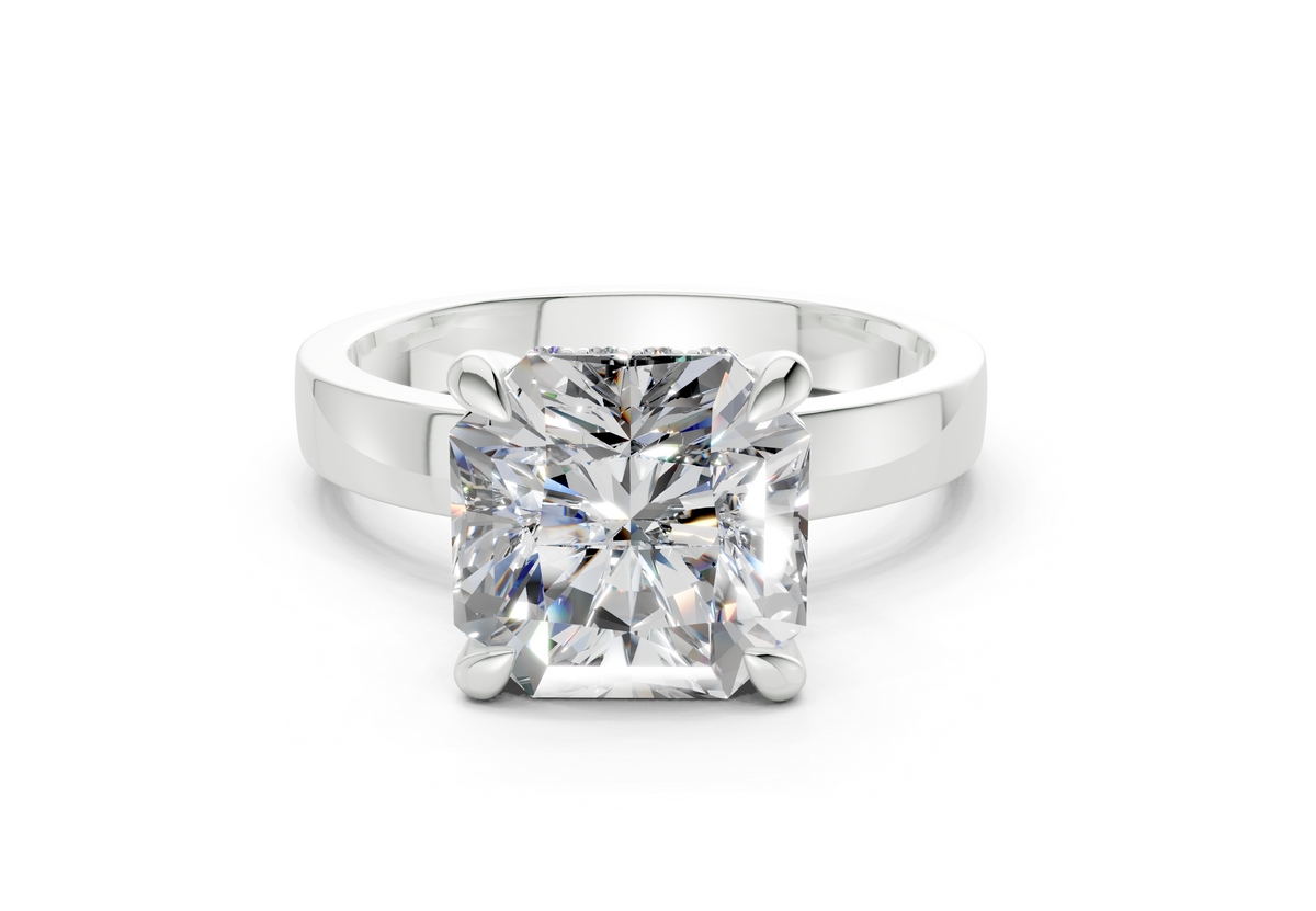 Esra Radiant Square Diamond Engagement Ring