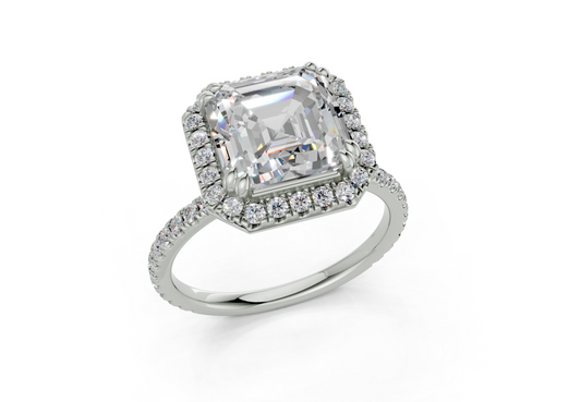 Rose Asscher Engagement Ring