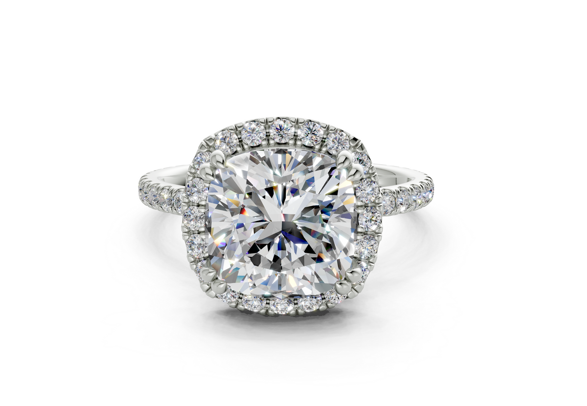 Rose Square Cushion Engagement Ring