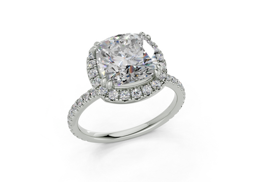 Rose Square Cushion Engagement Ring