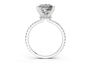 Lotus Pave 1.8mm Enagaement Ring